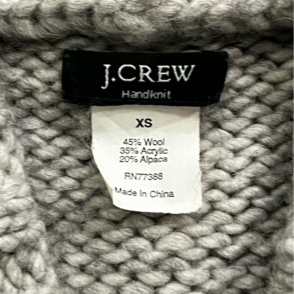 Vintage J. Crew Handknit Wool Blend Cardigan Sweater in Gray size XS - Picture 4 of 6